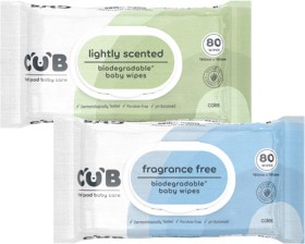 CUB-Lightly-Scented-or-Fragrance-Free-Baby-Wipes-80-Pack on sale