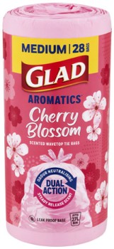 Glad+Aromatics+Kitchen+Tidy+Bags+Cherry+Blossom+Medium+28+Pack