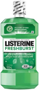 Listerine+Mouthwash+Fresher+%26amp%3B+Cleaner+500mL+Selected+Varieties