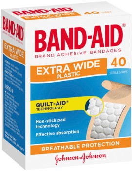 BandAid-Extra-Wide-Plastic-Strips-40-Pack on sale