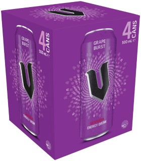 NEW-V-Grape-Burst-Energy-Drink-4x500mL on sale