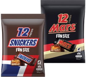 Mars%2C+Snickers+or+Maltesers+Fun+Size+Pack+132%E2%80%91192g+Selected+Varieties