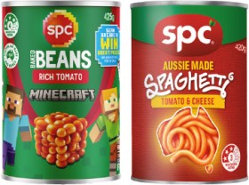 SPC-Baked-Beans-or-Spaghetti-420425g-Selected-Varieties on sale