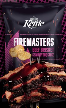 NEW+Kettle+Firemasters+Beef+Brisket+%26amp%3B+Smokey+BBQ+Sauce+Chips+150g