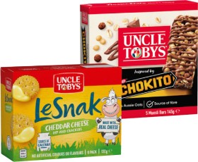 Uncle+Tobys+Muesli+Bars+5%E2%80%916+Pack%2C+Le+Snak+or+Roll%E2%80%91Ups+6+Pack+Selected+Varieties