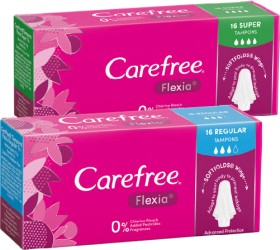 Carefree+Flexia+Regular+or+Super+Tampons+16+Pack