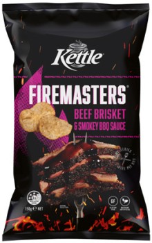 NEW+Kettle+Firemasters+Beef+Brisket+%26amp%3B+Smokey+BBQ+Sauce+Chips+150g