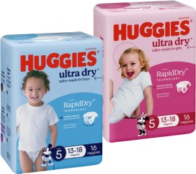 Huggies+Ultra+Dry+Nappies+14%E2%80%9122+Pack+Selected+Varieties