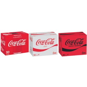 Coca-Cola-Classic-Diet-or-Zero-Sugar-Soft-Drink-Varieties-30-x-375ml on sale