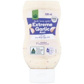 Woolworths-Extreme-Garlic-Aioli-330ml on sale
