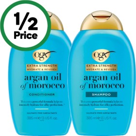 OGX-Extra-Strength-Shampoo-or-Conditioner-385ml on sale