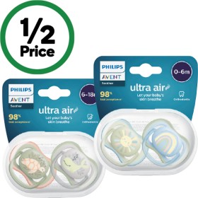 Avent+Ultra+Air+Soother+0-6+or+6-18+Months+Pk+2+%26ndash%3B+Assorted