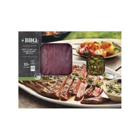 Woolworths-BBQ-Beef-Flank-with-Chimichurri-Drizzle on sale