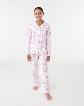 Flannel-Pyjama-Set-Pink-Bows on sale