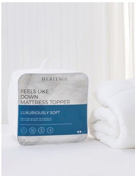 Heritage-Feels-Like-Down-Mattress-Topper-in-White on sale