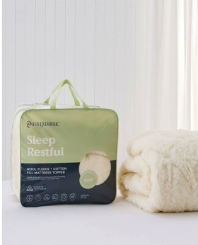 Minijumbuk+Sleep+Restful+Wool+Mattress+Topper+in+White