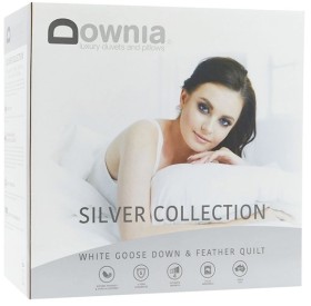Downia-Goose-Down-Feather-Quilt-Silver-Collection-7030-in-White on sale