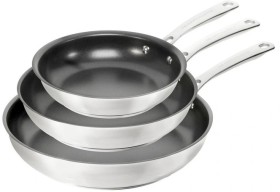 The+Cooks+Collective+ONE+Stainless+Steel+Non-Stick+Triple+Frypan+Set+20%2C+24+and+28cm