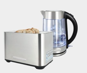 The+Cooks+Collective+Dual+Toaster+with+Auto+Lift+or+The+Crystal+Glass+Kettle+1.7L+-+Stainless+Steel