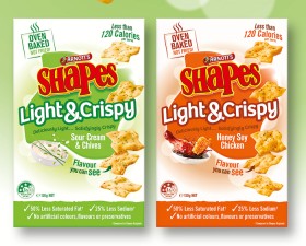 NEW-Arnotts-Shapes-Light-Crispy-120g-Selected-Varieties on sale