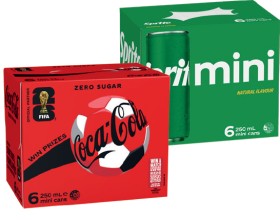 CocaCola-Sprite-Mini-or-Mount-Franklin-6x250mL-Selected-Varieties on sale