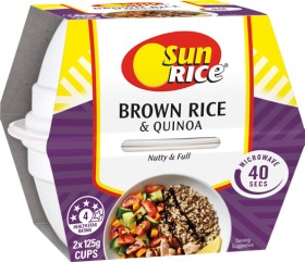 SunRice-Brown-Rice-Quinoa-Microwave-Rice-Cup-2x125g on sale