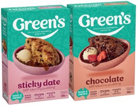 Greens-SelfSaucing-Pudding-Mix-260g-Selected-Varieties on sale