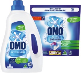 OMO-Laundry-Liquid-2-Litre-Powder-2kg-or-Capsule-28-Pack-Selected-Varieties on sale