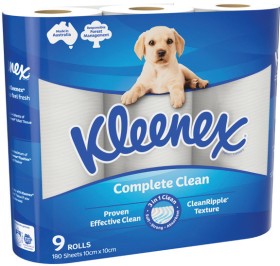 Kleenex-Complete-Clean-Toilet-Tissue-9-Pack on sale