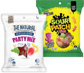 The+Natural+Confectionery+Co.+130%E2%80%91230g%2C+Sour+Patch+Kids+190g+or+Pascall+Lollies+150%E2%80%91300g+Bags+Selected+Varieties