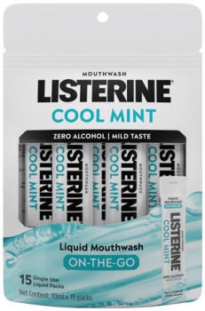 NEW+Listerine+Cool+Mint+Liquid+Mouthwash+On%E2%80%91The%E2%80%91Go+15x10mL
