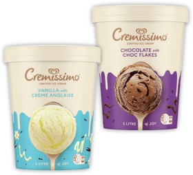 NEW+Streets+Cremissimo+Ice+Cream+1+Litre+Selected+Varieties