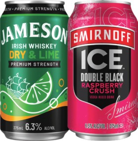 Jameson-63-or-Smirnoff-Ice-65-Premix-Range-Cans-375mL-4-Pack on sale