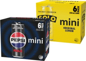 Pepsi%2C+Solo+or+Schweppes+Mini+Cans+6x250mL+Selected+Varieties