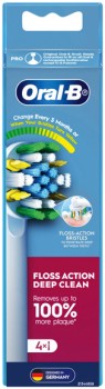 NEW+Oral%E2%80%91B+Floss+Action+Deep+Clean+Electric+Toothbrush+Replacement+Head+4+Pack