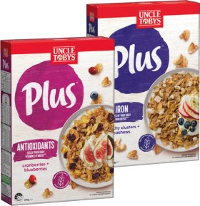 Uncle-Tobys-Plus-Cereal-620705g-Selected-Varieties on sale