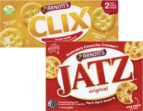 Arnott%26%23039%3Bs+Jatz+or+Clix+Crackers+225g-250g