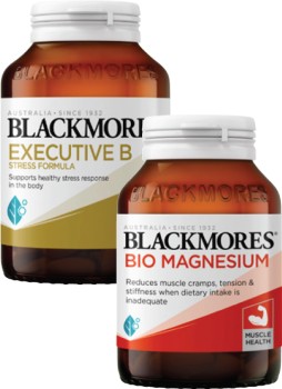 Blackmores-Executive-B-Stress-Formula-Tablets-125-Pack-or-Bio-Magnesium-Tablets-150-Pack on sale