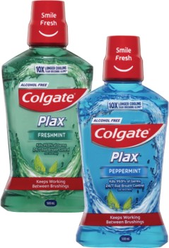 Colgate+Plax+Fresh+Mint+or+Peppermint+Mouthwash+500mL