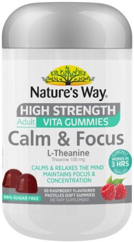 NEW-Natures-Way-High-Strength-Adult-Vita-Gummies-Calm-Focus-L-Theanine-50-Pack on sale