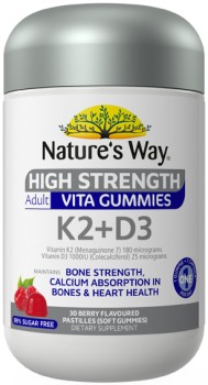 NEW-Natures-Way-High-Strength-Adult-Vita-Gummies-K2D3-30-Pack on sale