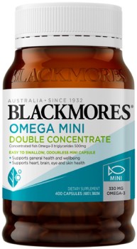 NEW+Blackmores+Omega+Mini+Double+Concentrate+Capsules+400+Pack