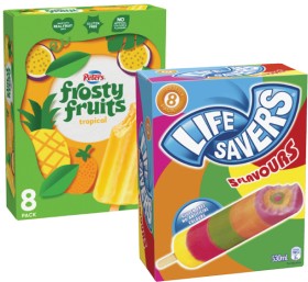 Peters+Frosty+Fruits+Sticks+6+Pack-8+Pack+420mL-600mL+or+Lifesavers+Icy+Poles+8+Pack+530mL