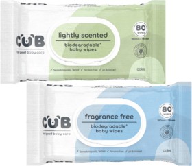 CUB+Lightly+Scented+or+Fragrance+Free+Baby+Wipes+80+Pack