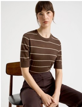 Basque+Short+Sleeve+Crew+Knit+-+Assorted