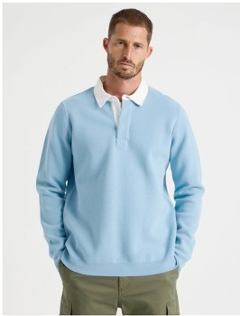 Basque-Rugby-Polo-Light-Blue on sale