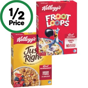 Kelloggs-Froot-Loops-460g-or-Just-Right-Cereal-740g on sale