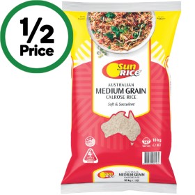 SunRice-White-Medium-Grain-Rice-10-kg on sale