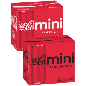 Coca-Cola-Classic-Zero-Sugar-or-Diet-Soft-Drink-Varieties-6-x-250ml on sale