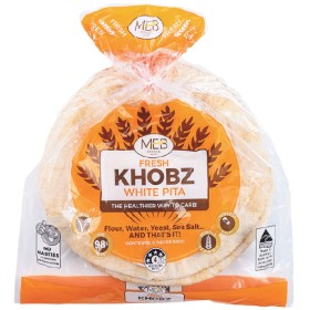 MEB-Khobz-White-or-Wholemeal-Pita-Bread-500g-Pk-5 on sale